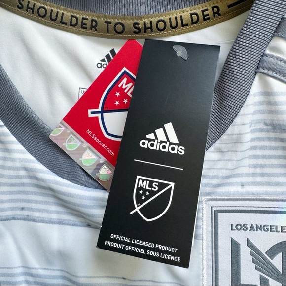 Adidas Los Angeles LA FC Soccer Jersey MLS Womens Medium White Gray Gift - Picture 2 of 11